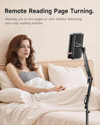 Floor Stand for Kindle with Remote Page Turner, Holder Stand for Reading in Bed with Clicker – for Kindle Paperwhite, Oasis,Tablet, iPhone and More 4.7-11 inch,Pink Remote
