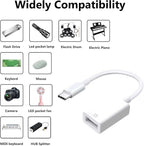 Type-c to USB Adapter, USB-C to USB-A 3.1 Gen1 Female Adapter Cable Converter, 5Gbps High-Speed, for Laptops, Tablets, Phones, USB Flash Drive,Card Reader,MIDI Keyboard, Mouse White