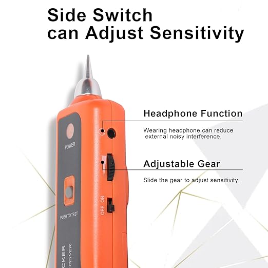Goeco Ethernet Network Toner RJ11 RJ45 Network Cable Tester LAN Tracker Wire Finder Cat5 Cat6 with 2 Network Wire Stripper Toolkit Orange