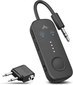 Avantree Relay - Airplane Bluetooth 5.3 Adapter with Qualcomm aptX Adaptive, Supports 2 AirPods or Headphones, 20Hr Playtime, 3.5mm AUX Wireless Audio Transmitter for Travel Flight, Airline, Gym