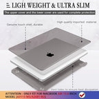 CISSOOK Compatible with MacBook Air 13.6 inch Case 2022 2024 2025 Release A2681 A3113 A3240 with Touch ID, Crystal Grey Hard Shell Case & Keyboard Cover for Mac Air 13.6 M2 M3 M4, Gray