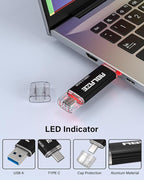 ABLAZE Type C Flash Drive 64GB, Dual USB 3.0+ USB C Flash Drive Compatible with iPhone 16/15,Android Smartphone,Computer,Tablet Mac Laptop