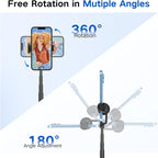 62 inch Automatic Tripod for iPhone, Auto-Open Phone Tripod Stand with Magnetic Smart Remote,Selfie Stick Remote Cell Phone Zoom Lens Size,Travel Selfie Stick for iPhone/Android