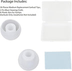 36 Pieces Medium Earbud Tips Soft and Comfortable Ear Bud Replacement Pieces Silicone Fit Most in-Ear Headphones，Inner Hole 3.8mm -5.5mm，Medium Clear White Replacement Eartips