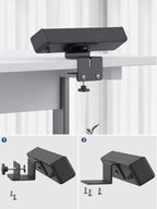 Nightstand Charging Station with 4 USB-C&2 QC 3.0 USB A Ports 3 AC Outlet, Desk Edge Mount Power Strip with USB-C Ports Tabletop Surge Protector Desk Clamp Power Strip for Home Office(Black)