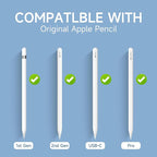 nimin Replacement Tips for Apple Pencil 2nd Gen & 1st Gen- [8 Pack] Apple Pencil Spare No Wear Out Fine Point Precise Control Apple Pen Tip, Plastic Tips + Metal Tips