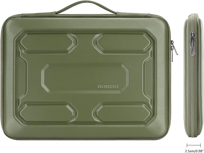 DOMISO 17 inch Laptop Sleeve with Handle Shockproof Waterproof EVA Protective Case for 17.3" ZBook Fury 17.3 G8/MSI GS73VR Stealth Pro/HP Envy 17/LG Gram 17"/ROG Strix GL702VS, Green
