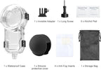 Invisible Dive Case for Insta360 X5, FotStdio Insta 360 X5 Waterproof Case 196ft Underwater Diving Housing Cover with Lens Guard Protective Sealed Shell Photography Housings Action Camera Accessories