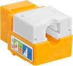 Cmple - RJ45 Keystone Jack 90 Degree Cat5e Keystone Jack Insert Punch Down RJ45 Connectors Female for Wall Plates, Patch Panels, Patch Cables, Ethernet Cables - Yellow