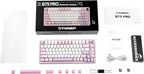 YUNZII B75 PRO Wireless Mechanical Keyboard,75% Layout with Knob,Hot Swap Gasket Custom Structure,Creamy Pre-lubed Switches,RGB Backlit,Bluetooth/Type-C/2.4G for Win/Mac(Milk Switch,Purple)