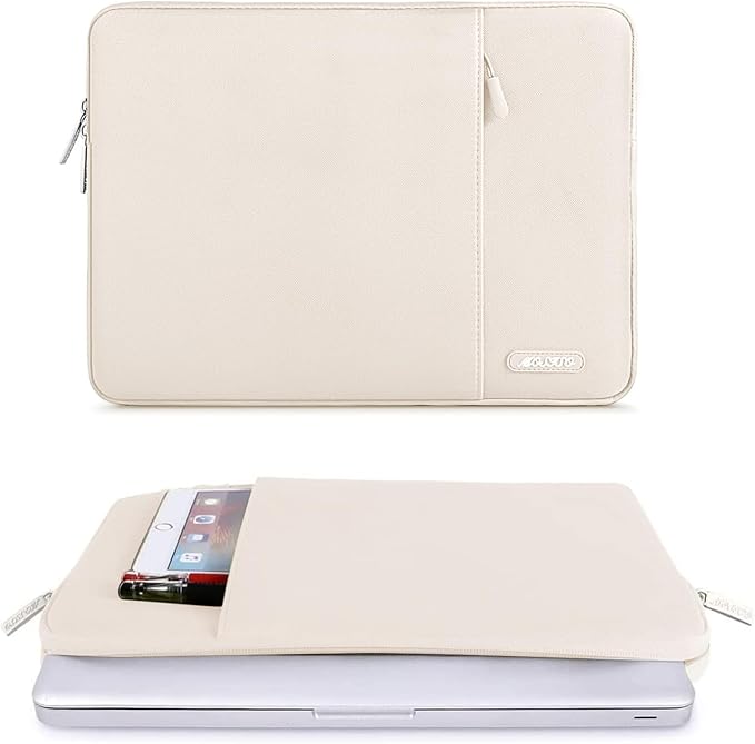 MOSISO Laptop Case 15 inch, 15 inch Laptop Sleeve Compatible with MacBook Air 15 M4 A3241 M3 A3114 M2 A2941 2025 2024 2023,Dell XPS 15,Polyester Vertical Computer Sleeve Bag with Pocket, Sand