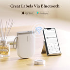 NIIMBOT D11 Bluetooth Label Maker 300 DPI Portable Label Printer with 3Rolls Labels