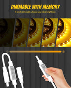 YM E-Bright Led Dimmer Switch Inline Mini Flash Strobe Blink Module Controller Dimmable For Single Color Led Strip Lights Compatible With DC 5-12V,Power-off Memory Function (Pack of 4)