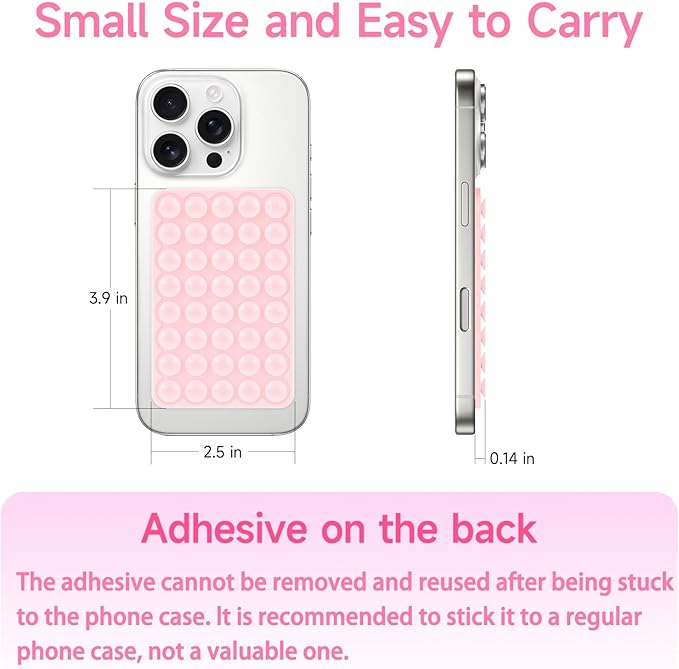 Silicone Suction Phone Case Mount, Non Slip Suction Cup Phone Mount, Phone Accessories Holder for Selfies and Videos, Silicon Adhesive Phone Stand Sticky for Cell Phone Purple