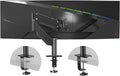 Pholiten Premium Aluminum Heavy Duty Monitor Arm，Ultrawide Monitor Arm,Full Motion Single Computer Mount for Computer Screens up to 49 inchs and 46.2lbs,Adjustable Clamp and Grommet Vesa Mount.