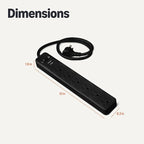 Amazon Basics Rectangle 6-Outlet, 600 Joule Surge Protector Power Strip, 2ft, Black, Small, 2-Pack