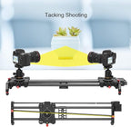 GVM Motorized Camera Slider, 31" Carbon Fiber Dolly Rail Camera Slider with Time-Lapse Photography, Tracking Shooting and 120 Degree Panoramic Shooting for Most Cameras, with Remote Controller