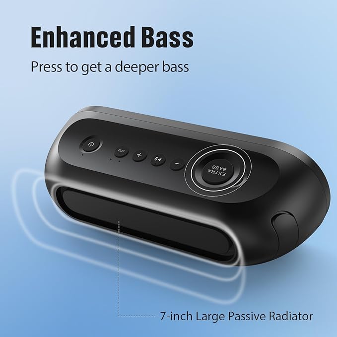 DOSS SoundBox Pro+ P300 Bluetooth Speaker with 40W Stereo Sound, Extra Bass, IPX6 Waterproof, TWS Pairing, Diverse Lights Show, 20H Playtime, Portable for Party, Camping, Beach - Purple