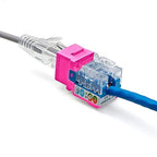 trueCABLE Cat5e Keystone Jack, Unshielded (UTP), 90 Degree Punch-Down, PoE++ (4PPoE) 100W,UL Listed, ETL Verified, ANSI/TIA Certified, Modular RJ45 Female, Pink, 48 Pack
