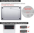Compatible with 2025 2024 2023 2022 MacBook Air M3 13.6 inch Case A3240 M4 A3113 M2 A2681 with Touch ID, Plastic Hard Shell Case & Keyboard Cover & Screen Protector & Webcam Cover, Landscape