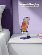 Lamicall Purple Phone Stand for Desk - Dark Purple Cell Phone Holder Desktop Office Must Have Compatible with iPhone 13 Pro Max Mini, 12 11 XR X 8 7 6 Plus SE, 4-8'' Smartphone
