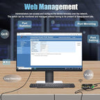 Industrial Managed 5 Port PoE Ethernet Switch, Mini Gigabit Networking Switch with Web Management, Supporting Din-Rail