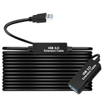 50FT USB 3.0 Extension Cable,Active Type A-Male to A-Female Extender Cord, 2 Signal Boosters,Compatible Oculus Quest 2/3 VR,Printer, Webcam,Xbox, PS4 and More,