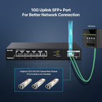 Tenda TEM2007X, 5 Port 2.5G Ethernet Switch, Unmanaged 2.5Gb Switch with 5 x 2.5G Ports & 2 x 10Gb SFP+ Slots, 50Gbps Switching Capacity, Plug & Play, Desktop/ Wall-Mount, Fanless Metal Design