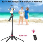 WOVTE 62" Selfie Stick with 2 Lights, Extendable Stand for iPhone, Selfie Stick with Remote, Portable Phone Tripod for Cell Phone Compatible with iPhone/Android, Camera & GoPro