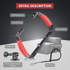 Andoer Cage Advanced Cage Kit Mounting Kit for Camcorder Aluminium Alloy Sports Camera Underwater Diving Rig Portable Stabilizer for Action Camera Cage Dive Rig, red