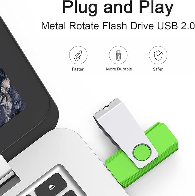 1GB Flash Drive 10 Pack, Wooolken USB 2.0 Memory Stick Thumb Drive with Lanyards Swivel USB Stick for Data Storage and Backup (Mixed Colors)