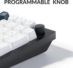 Keychron Q5 Max Wireless Custom Mechanical Keyboard, 2.4 GHz Bluetooth QMK Full Aluminum 96% Layout RGB with Hot-swappable Gateron Red Switch Compatible with Mac Windows Linux