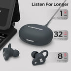 Monster N-Lite 210 Wireless Earbuds, Bluetooth 5.4 in-Ear Stereo Headphones, Built-in Mic for Crystal Clear Call, 32H Playtime, Type-C Charging, Waterproof in-Ear Ear Buds Earphones for Sports, Grey