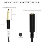 3.5mm to 1/4 Adapter Cable, 3.5mm TRS Female to Dual 1/4 inch TS Male Y Splitter Cable Adapter, Mini Jack Stereo to 2 Quarter inch Mono Insert Cable - 1 ft