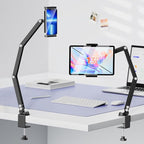 Urmust Tablet Holder Mount with Extendable Arm, Multi-Node Adjustable for 4.7-13" iPad Pro, Air, Galaxy Tab, Kindle Fire, Switch - Universal Tablet Stand for Bed, Desk & Work