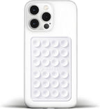 Anteel Medium-Sized Silicone Suction Phone Case Adhesive Mount, Enhanced Suction Power and Upgraded Thickened Sticky Phone Grip, Durable, Hands-Free Sticky Phone Holder, 2.28"x3.46" (White)