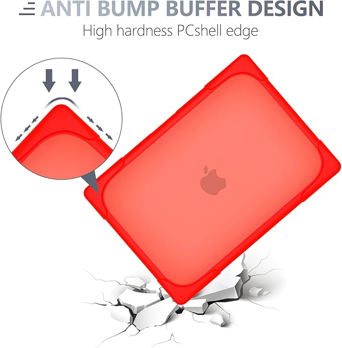 Batianda for New MacBook Air 13.6 inch Case 2025 M4 2024 2022 Release Model A3240 A2681(M2) A3113(M3), Heavy Duty Shockproof Protective Hard Shell with Fold Kickstand & Keyboard Cover, Red