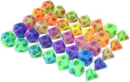 Double Color Glow in The Dark Dice Set 35 Pieces Polyhedral Dice for RPG DND MTG Games Include Black Velvet Pouch