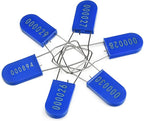50PCS Plastic Padlock Security Seals Metal Wire Padlocks Electric Meter Lockout Tags Disposable Anti-Tamper Lock Numbered Anti Tamper Tags Blue