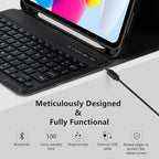 MMK for iPad 11th 10th Generation Case with Keyboard (2022, 10.9"), Wireless Detachable Keyboard, Pencil Holder for iPad 11 inch (A16 2025), 10th Gen (10.9 Inch 2022) Black