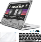 Compatible with MacBook Air 13.6 inch Case 2025 2024 2023 2022 Release M4 A3240 M3 A3113 M2 A2681 with Touch ID, Plastic Hard Shell Case&Keyboard Cover&Screen Film&Webcam Cover, Cassette Tape