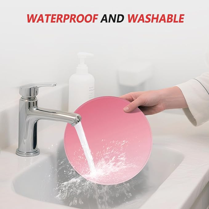 ITNRSIIET Mouse Pad Non-Slip Rubber Base Smooth Surface Stitched Edges Waterproof Durable Compatible with All Mice for Office & Gaming, Desk Accessory, Diameter 8.7 inch, Rose Gradient