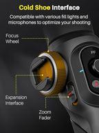 Professional Gimbal Stabilizer for Smartphone,Built-in 18CM Extension Rod and Powerful Fill Light,360°Inception,Face&Object Tracking Stabilizer,3-Axis Gimbal for iPhone& Android-Smart S2