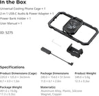 SmallRig Universal Hyper Chill Cooling Phone Cage for iPhone/Android, with 15W Active Cooler & 2-in-1 USB-C Adapter & Power Bank Holder, Compatible 2.5-3.1" Phones, Live Streaming Video Shooting-5275