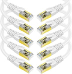 KASIMO CAT 8 Ethernet Cable Shielded SFTP Internet Network Patch Cord, Heavy Duty High Speed LAN Cables w Gold Plated RJ45 Connector Professional for Router, Modem, Gaming(10 Feet, 10 Pack White)