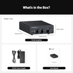 Fosi Audio TB10D 2 Channel Stereo Amplifier, Class D Mini Power Integrated Amplifiers 600W for Passive Speakers/Bass Shaker, Home Audio Component Desktop Amp Receiver TPA3255 with Bass Treble Control