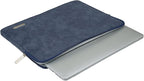 RAINYEAR 15 Inch Laptop Sleeve PU Suede Leather Case Padded Cover Water Resistant Carrying Computer Bag Compatible with 15.4 MacBook Pro/Air, Surface Laptop 3/4 15", New XPS 15 Touch(Deep Blue)