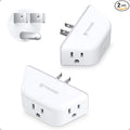 TROND Multi Plug Outlet Extender 2 Pack - Electrical Wall Splitter, 3 Way Angled Wall Outlet Adapter, Cruise Essentials, Small Multiple Plug Expander for Cruise Ship Home Office Dorm Room, White