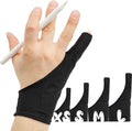 AKX Artist Drawing Glove Small - 2 Pack Palm Rejection for iPad - Smudge Guard, 1 Finger, Fingerless, Good for Left and Right Hand, Black | AK-010