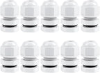 XHF 10 Pcs 1/4" IP68 Strain Relief Nylon Cord Grip NPT Cable Glands Adjustable UL Listed and RoHS Compliant (Grey)